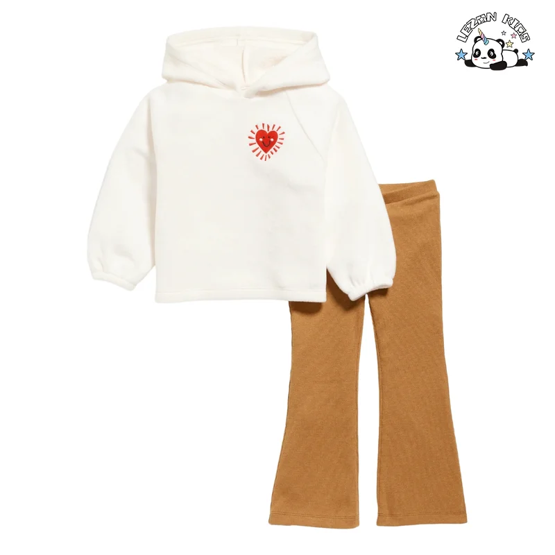LEZONKIDS - Customizable New Style Clothing Set Long Pant Girls' Clothing Set Cotton Hoodie Sets for Autumn